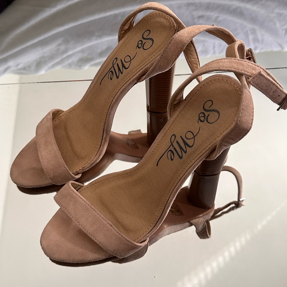 Fashion Nova - Stomp the Yard Heel - Nude Strappy Heel Sandals